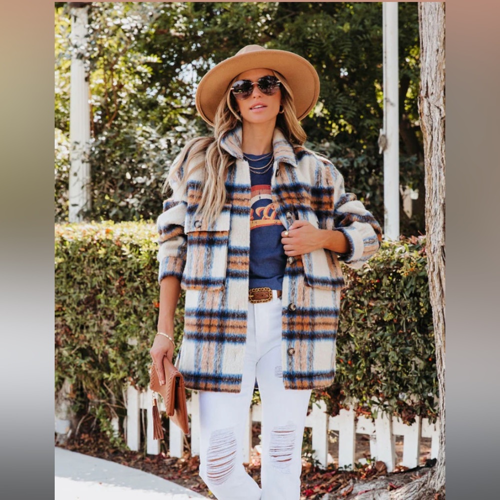 NWT VICI Plaid Shacket size Medium